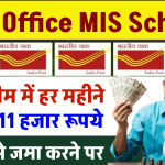 Post Office MIS Scheme: पोस्ट ऑफिस की इस स्कीम में हर महीने 11 हजार रूपये मिलेंगे, इतने पैसे जमा करने पर