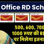 Post Office RD Scheme: 500, 600, 700, 900, 1000 रूपए की RD करवाने पर कितना पैसा मिलेगा पोस्ट ऑफिस से