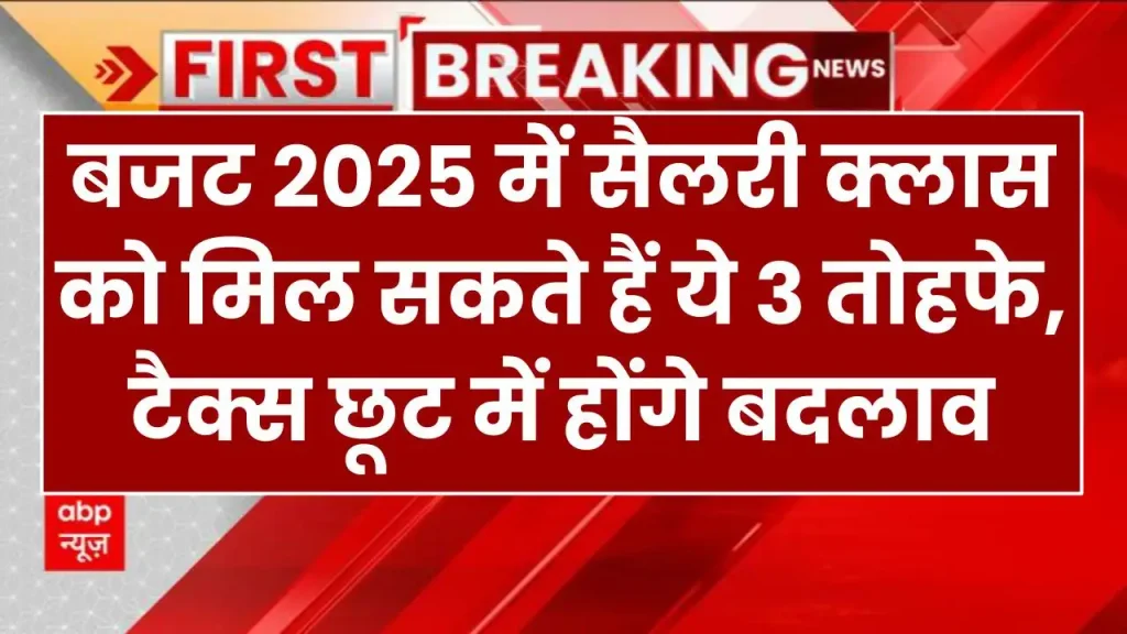 बजट 2025: टैक्स छूट में होंगे बदलाव, सैलरी क्लास को मिल सकते हैं ये 3 तोहफे 