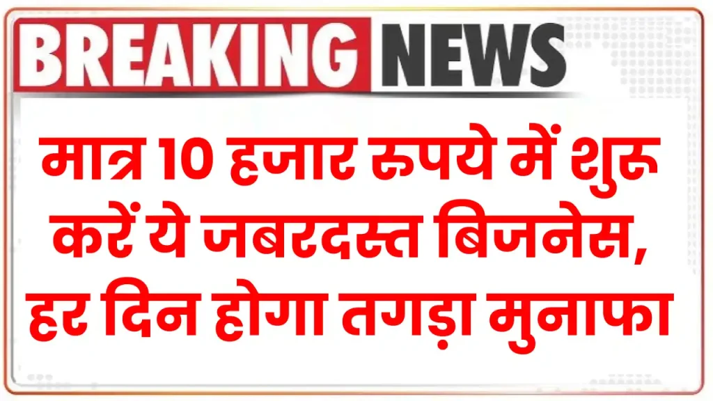 Business Idea: मात्र 10 हजार रुपये में शुरू करें ये जबरदस्त बिजनेस, हर दिन होगा तगड़ा मुनाफा