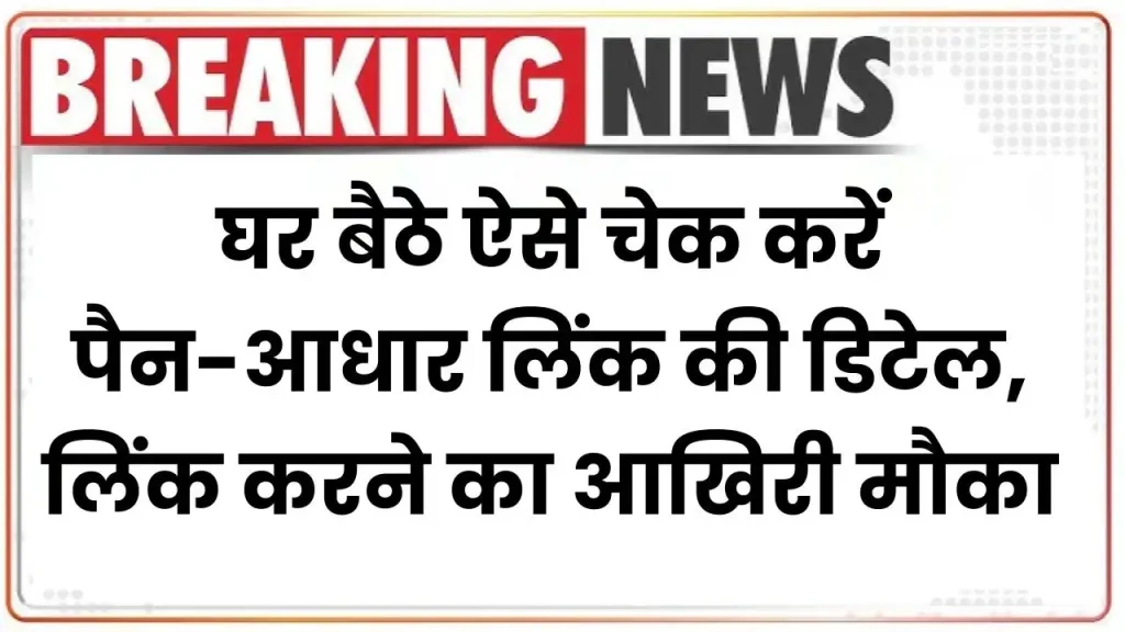 PAN Aadhar Link: घर बैठे ऐसे चेक करें पैन-आधार लिंक की जानकारी, लिंक करने का आखिरी मौका