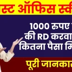 Post Office RD Scheme: 500 से 1000 रुपए तक की RD करवाने पर कितना पैसा मिलेगा? देखें पूरी जानकारी