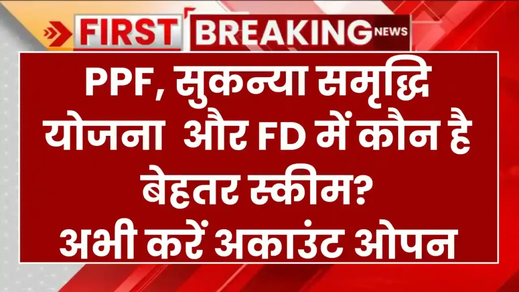 PPF, सुकन्या समृद्धि योजना और FD में कौन है बेहतर स्कीम? अभी करें अकाउंट ओपन 