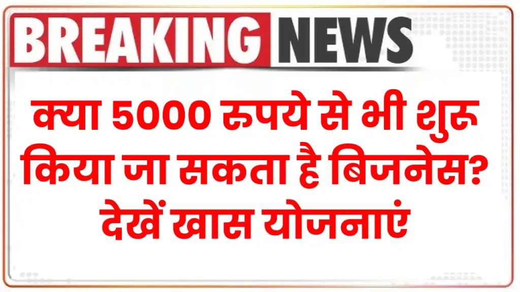 क्या 5000 रुपये से भी शुरू किया जा सकता है बिजनेस? देखें खास योजनाएं