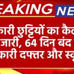 Holiday Calender 2025: सरकारी छुट्टियों का कैलेंडर हुआ जारी, 64 दिन बंद रहेंगे सरकारी दफ्तर और स्कूल