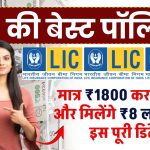 LIC Scheme: मात्र 1800 रुपये करने हैं जमा और मिलेंगे 8 लाख रुपये, जानें LIC की इस खास पॉलिसी की डिटेल