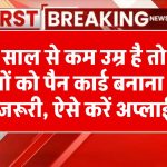 सभी लोग ध्यान दें: 18 साल से कम उम्र है तो इन लोगों को पैन कार्ड बनाना हुआ जरूरी, ऐसे करें अप्लाई