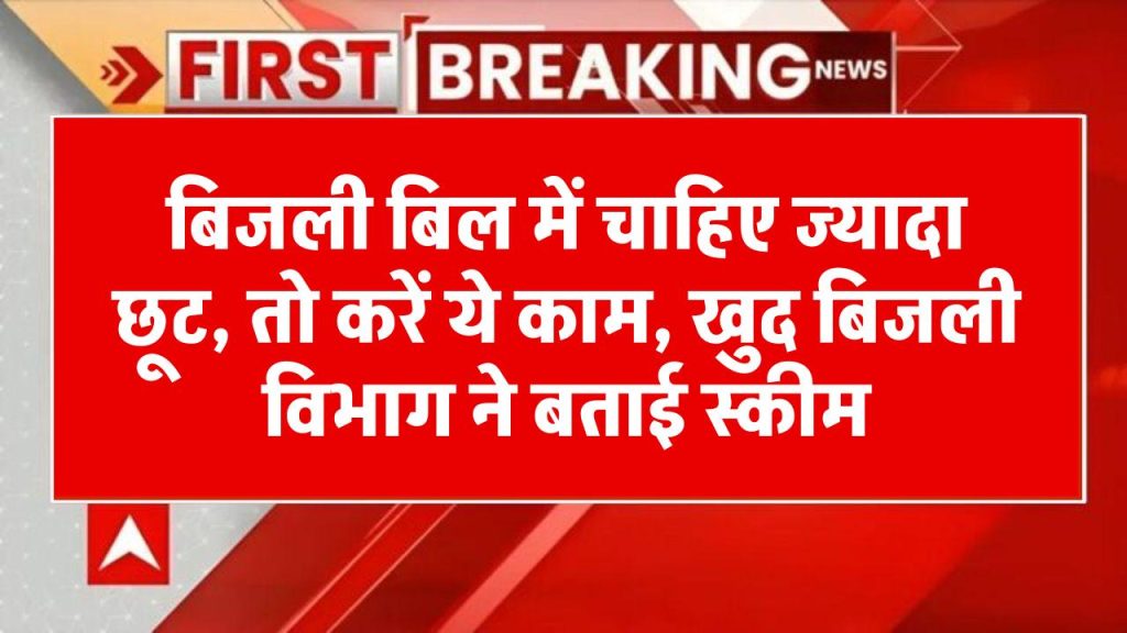 बिजली बिल में चाहिए सबसे ज्यादा छूट, तो करें ये काम, खुद बिजली विभाग ने बता दी स्कीम